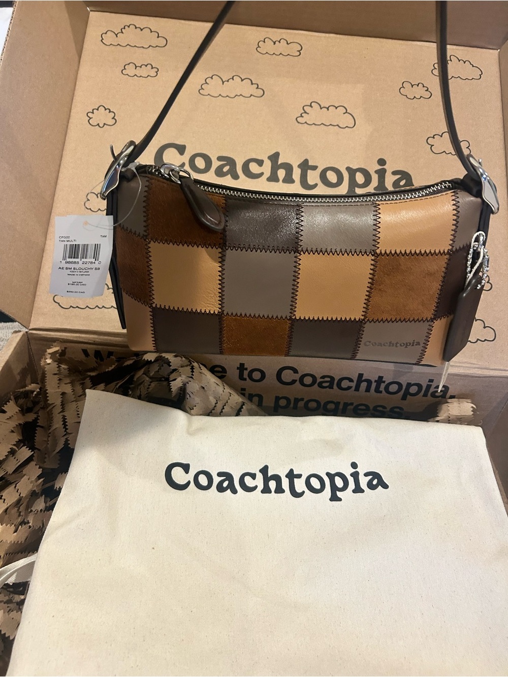 NWT and box Coachtopia Patchwork Shoulder Bag